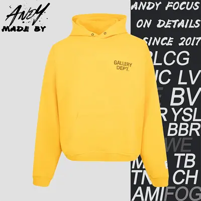 💰(€43=350CNY)G*D Yellow Hooded Sweatshirt with English Lettering Item ID:10005627