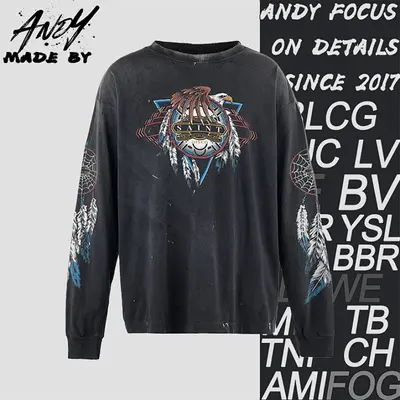 💰(€33=270CNY)S*M Eagle Feather Print Long Sleeve Item ID:10008787