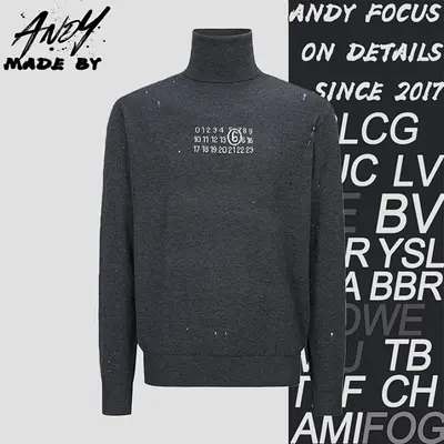 💰(€23=189CNY)Distressed knit jacquard turtleneck pullover Item ID:10003115-S