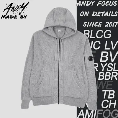 💰(€41=340CNY)C.P. sleeve round logo knit hooded jacket Item ID:10002259