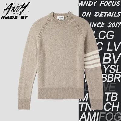 💰(€51=420CNY)TB K52Khaki four-stripe crew neck sweater Item ID:10008852