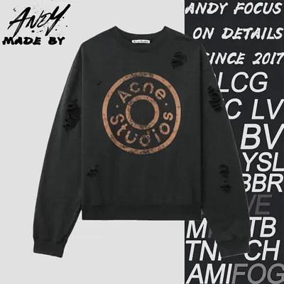 💰(€34=280CNY)distressed crew neck sweatshirt with rings and holes Item ID:10004334