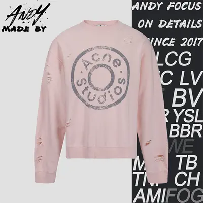 💰(€34=280CNY)distressed crew neck sweatshirt with rings and holes Item ID:10008315