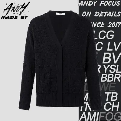 💰(€46=380CNY)Guppy Jacquard V-neck Cardigan Long Sleeve Sweater Item ID:10004090-Z