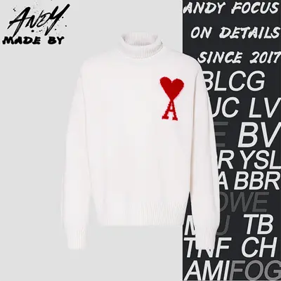 💰(€34=290CNY)Heart-patterned jacquard turtleneck sweater Item ID:10003220