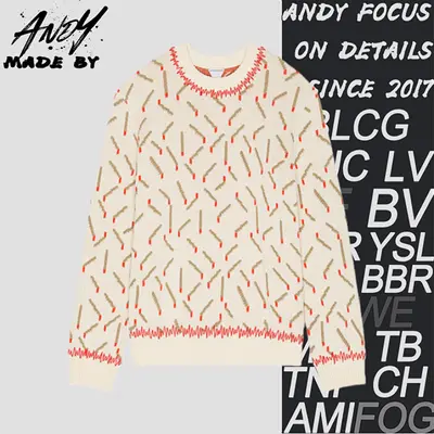 💰(€51=420CNY)Matchstick print sweater crew neck Item ID:10008303