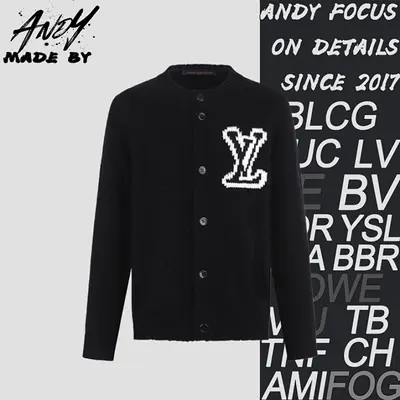 💰(320CNY)L*V 26SS Thick Intarsia Pattern Signature Cardigan Sweater Item ID:10003255-Z