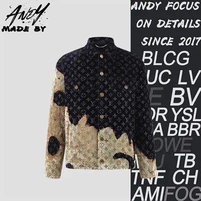 💰(580CNY)L* V Casual Denim Jacket with Burning Cloud Print and Lapel Item ID:10002055-Z