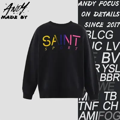 💰(350CNY)Color Gradient SAINT Letter Crew Neck Sweatshirt Item ID:10006363