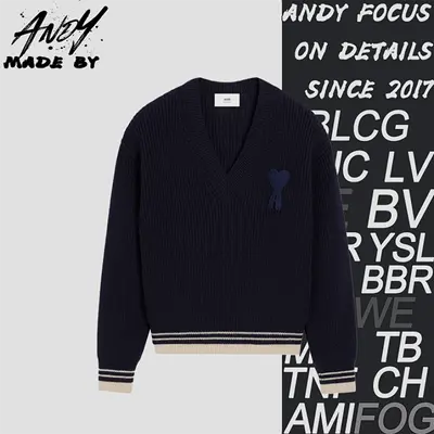 💰(350CNY)heart-shaped logo striped V-neck sweater Item ID:10004838
