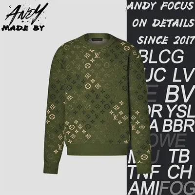 💰(370CNY)Green camouflage monogram crew neck sweater Item ID:10004644