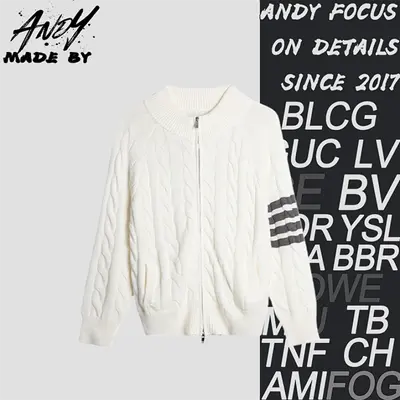 💰(380CNY)K12 Four-Bar Cable Knit Sweater Cardigan Item ID:10000489