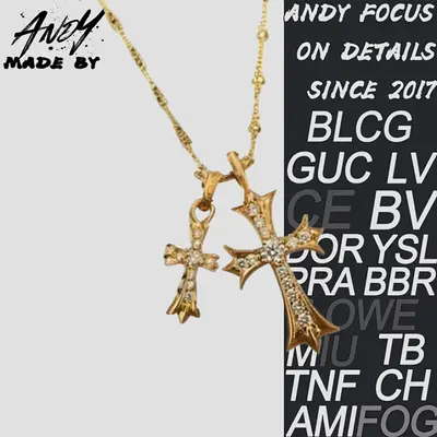💰(245CNY) Classic double cross necklace Item ID:50007284-Y