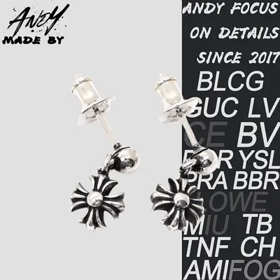 💰(245CNY)Round cross flower earrings Item ID:50007600-Y