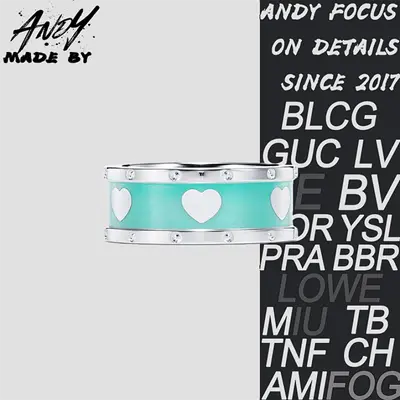 💰(220CNY)Enamel Heart Ring Item ID:50000397-Y