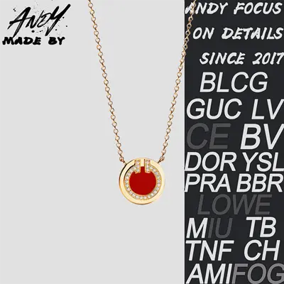 💰(230CNY)Circle Double T Carnelian Necklace Item ID:50002527-Y