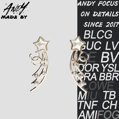 💰(225CNY)New five-pointed star rhinestone meteor earrings Item ID:50005500-Y