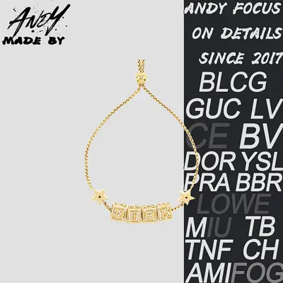 💰(250CNY) New Full Diamond 3D Letter Bracelet Item ID:50008224-Y