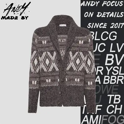 💰(440CNY)BC Fair Isle Jacquard Shawl Collar Cardigan Sweater Item ID:10002096