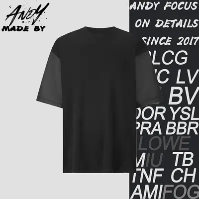 💰(220CNY) Nylon patchwork t-shirt with over-the-shoulder pockets Item ID:10007435-S