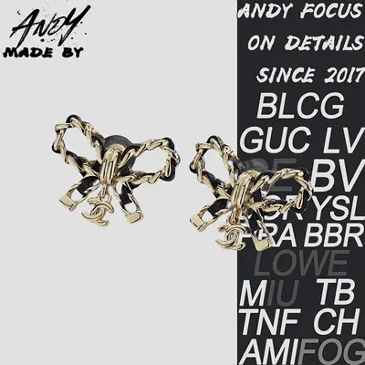💰(260CNY)Black leather bow earrings Item ID:50005122-G