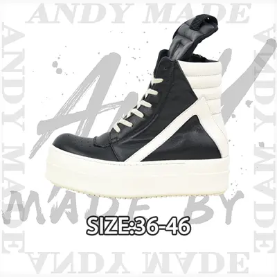 💰(510CNY)RO High-Top Leather Platform Shoes, Black and White Item ID:30004407