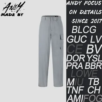 💰(315CNY) Gabardine Belt Loop Zipper Patch Pocket Cargo Pants Item ID:20005365-Z