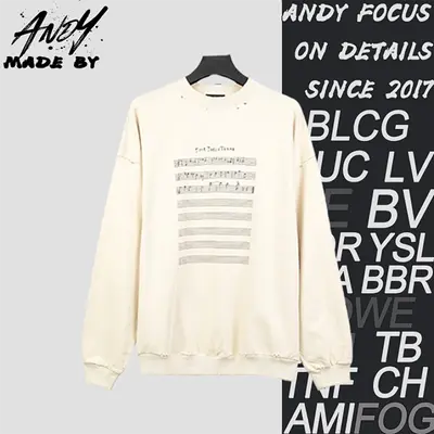 💰(290CNY) Sheet Music Crew Neck Sweatshirt Item ID:10003911