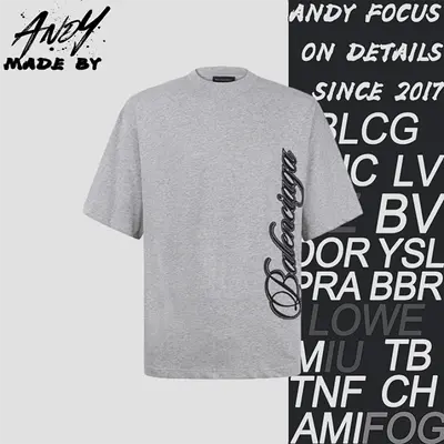 💰(190CNY) Crew Neck Cotton T-shirt with Script Letter Embroidery Item ID:10001354-Z