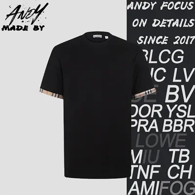 💰(195CNY)Plaid color-blocked crew neck short-sleeved T-shirt Item ID:10001901-Z