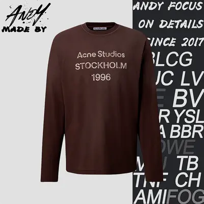 💰(240CNY)AS 25SS 1996 Mottled Letter Print Long-Sleeve — Rich Brown Item ID:10003962