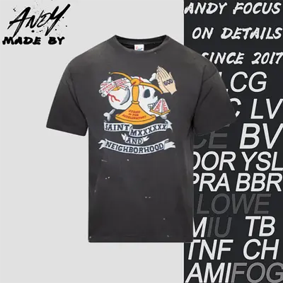 💰(180CNY)SM Neighborhood Collaboration T-shirt with Distressed Print on the Chest Item ID:10001165