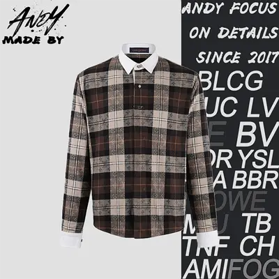 💰(280CNY)Color-blocked lapel flannel long-sleeved polo shirt Item ID:110069-Z