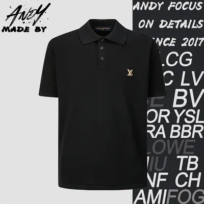💰(220CNY)Knitted Polo Shirt with Embroidered Leather Patch Item ID:110231-S