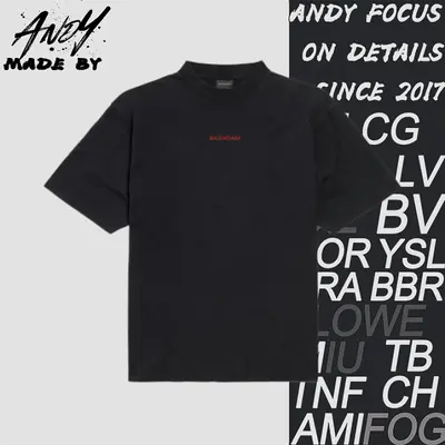 💰(180CNY)Shirt with Center Letter Embroidery (Small Front, Large Back) — Black/Red Item ID:110293