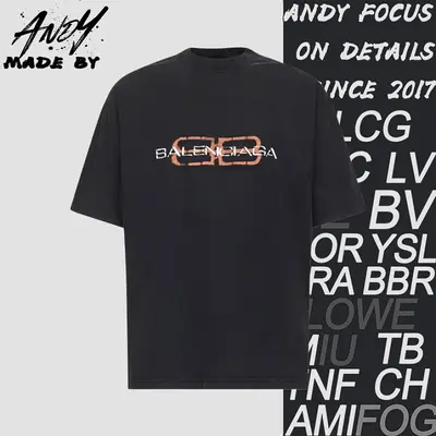 💰(190CNY)Balenciaga Mottled Mud-Dyed Short-Sleeve T-Shirt with Double-B Print Item ID:110321