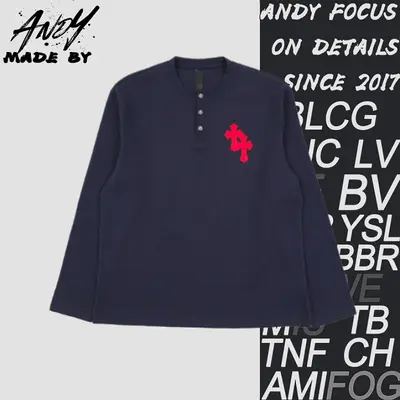 💰(330CNY)CH Cross-Panel Waffle Henley Collar Long Sleeve Item ID:110349