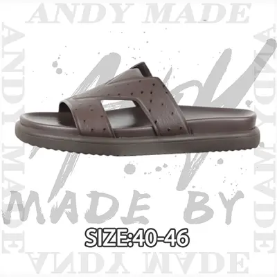 💰(250CNY)Round-toe flat mules, flip-flops, men's brown Item ID:310349
