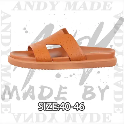 💰(250CNY)Round-toe flat mules, flip-flops, men's brown Item ID:310350