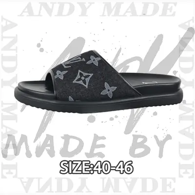 💰(250CNY)Denim embossed, buckle-up round toe sandals, men's black Item ID:310354