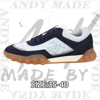 💰(400CNY) Calfskin & Suede Round-Toe Lace-Up Casual Shoes — Blue Item ID:310349