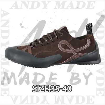 💰(330CNY) Grip Jacquard Webbing — Women's Round-Toe Lace-Up (Brown) Item ID:310351