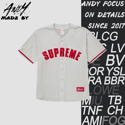 💰(250CNY) Sup suede mesh baseball jersey short sleeve Item ID:110407