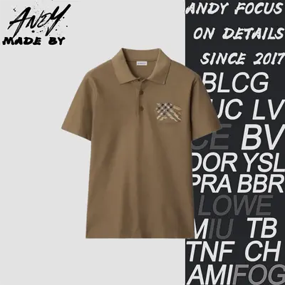 💰(200CNY) bbr plaid war horse embroidered polo short sleeves-khaki Item ID:110415