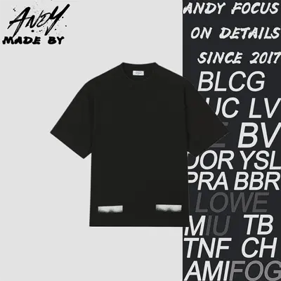 💰(190CNY) OW Inkjet Line Print Short-Sleeve T-Shirt Item ID:110446