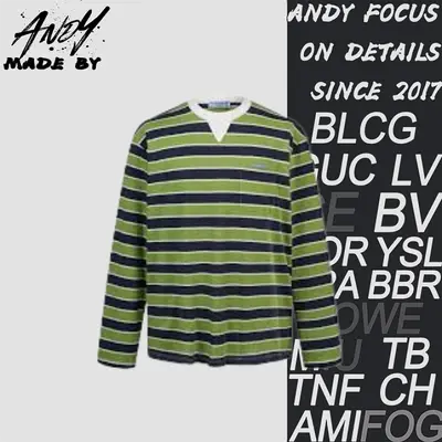 💰(250CNY) Prd Striped Drop-Shoulder Long Sleeve - Green Item ID:110449