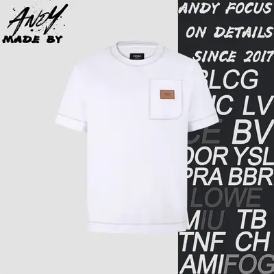 💰(180CNY) Crew-Neck Cotton T-Shirt with Leather Logo Patch Item ID:110498-Z
