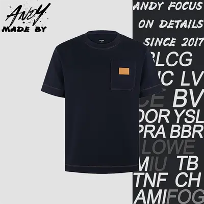 💰(180CNY) Crew-Neck Cotton T-Shirt with Leather Logo Patch Item ID:110499-Z