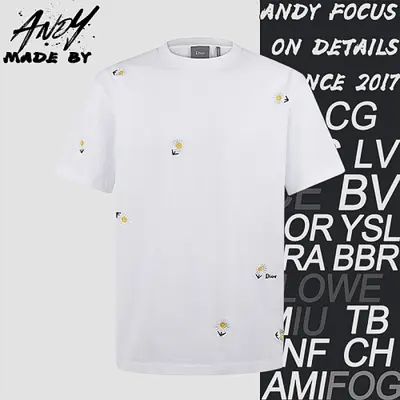 💰(215CNY) Cotton knitted daisy embroidered crew neck short-sleeved T-shirt Item ID:10006295-Z