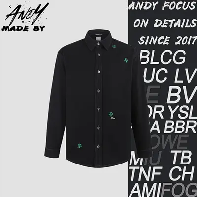 💰(320CNY) Cotton four-leaf clover embroidered logo shirt jacket Item ID:110489-Z